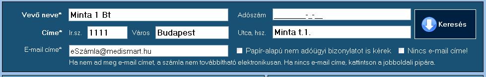 vevőnek,akkor elegendő elkezdeni beírni a nevét a név mezőbe,