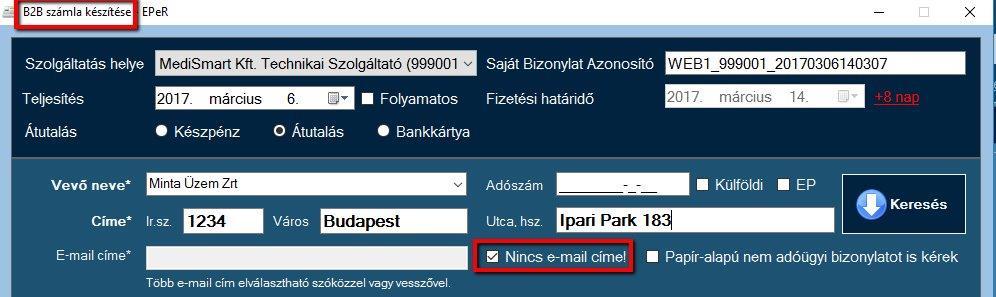 Az adószám megadása nem kötelező.