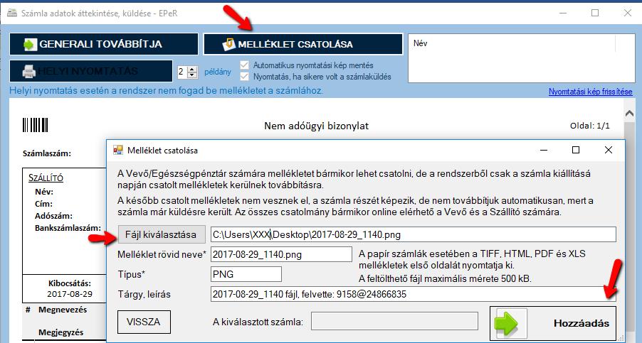 Ha a felküldés valamilyen okból nem sikerült, akkor a részletek feliratra kattintva a hiba adatai vágólapra másolhatóak (pl. e-mailben történő továbbításhoz).