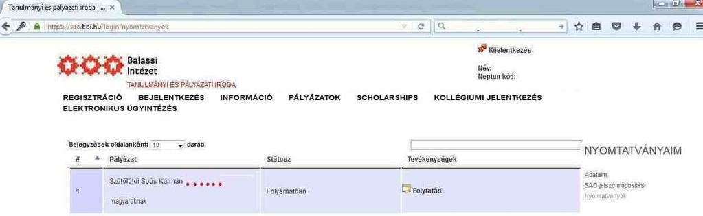 A pályázatot abban az esetben tudja beküldeni, amikor minden kötelezően kitöltendő mezőt kitöltött. Ha az e-adatlap hiányos/hibás és így akarja beküldeni, akkor a hibás ill.