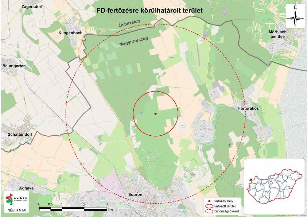 FD-fertőzött terület és