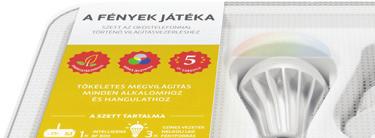 Szettek A FÉNYEK JÁTÉKA RÁDIÓ ÉS ZENE EGY KAPCSOLÓNYI FELÜLETEN 1 INTELLIGENS RF BOX 1 LARA RÁDIÓ 3 SZÍNES VEZETÉK NÉLKÜLI LED IZZÓ HANGSZÓRÓ EGY CSOMAG OTTHONA