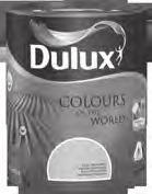 FESTÉS-MÁZOLÁS DULUX A NAGYVILÁG SZÍNEI Dörzsölésálló, nedvesen is lemosható, fal- és mennyezetfestésre, 56 divatos színben kapható, matt, tartós felületet ad, kivételesen kiadós, 1 l elegendő egy