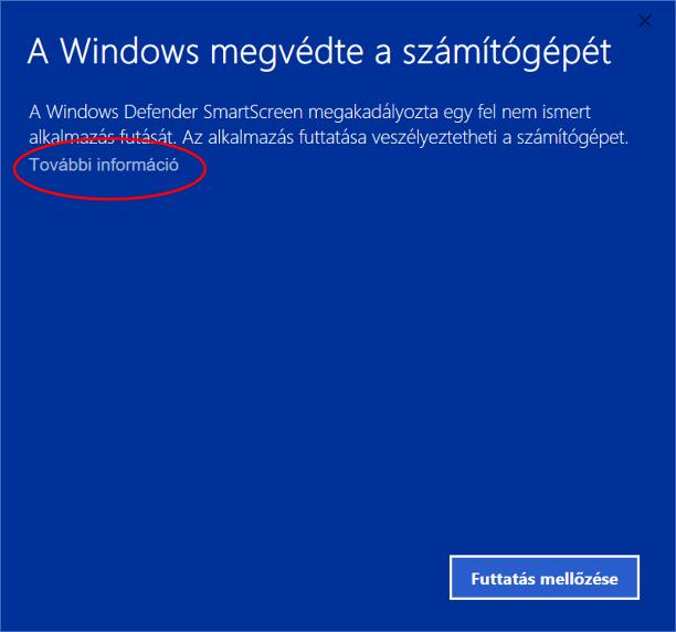 Amennyiben számítógépén Windows Deffender, vagy bármely más vírusirtó program megakadályozza