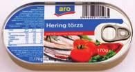 olajban és aprított olajban vagy sóslében 180 g/db Töltőtömeg: