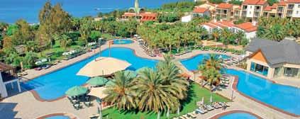 1,5 km-re Side központjától. A nyugodt pihenést kedvelőknek ajánljuk. BARUT HOTELS ARUM RESORT & SPA***** (Side) Közvetlenül a tengerparton egy szép, gondozott kertben fekszik.