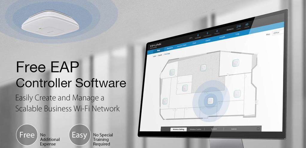 A megoldás Centralizált menedzsment platform - EAP Controller Software