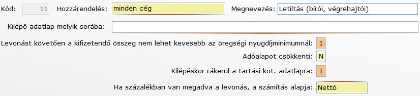 B é r s z á m f e j t ő p r o g r a m 12 - Biztosító (08-as nyomtatványra): ha a juttatás adómentes biztosítás, akkor jelölhető, hogy a jogcímhez melyik biztosító tartozik. (Lásd 3.7.