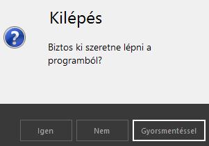 B é r s z á m f e j t ő p r o g r a m 20 9. Kilépés A programból kilépni csak a főmenüből lehetséges.