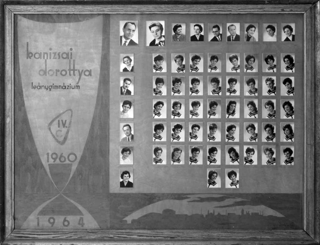1960-1964 Tablók könyve 1963/64. tanév, IV. C Diákok soronként: 1. sor: Róth Klára, Pintér Györgyi, Kiss, Ferenczi Rózsi, Székely Katalin, Ambrus Magdolna, Németh Zsuzsanna, Tóth Erzsébet; 2.