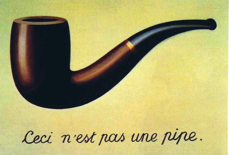 Ez csak egy vázlat. Ahogy rá is írtam a képre, hogy ez nem pipa, úgy is van. A narancsszelet másolata egyáltalán nem ehető. (R. Magritte) 3.
