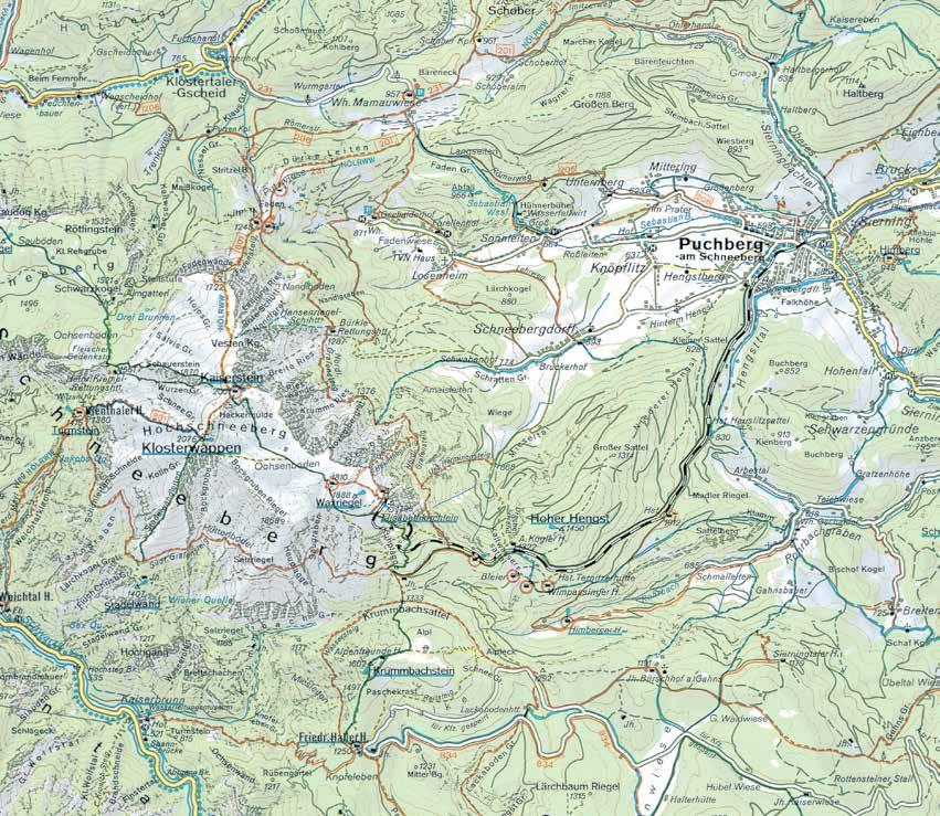 Zastávka Baumgartner Megállóhely Zastávka VASÚT MENTI TÚRAÚT TÚRA POPRI ŽELEZNICI Hengsthütte Marias Land Ternitzerhütte Túrautak & csúcsra vezető túra Turistické chodníky & túry na vrcholy VASÚT