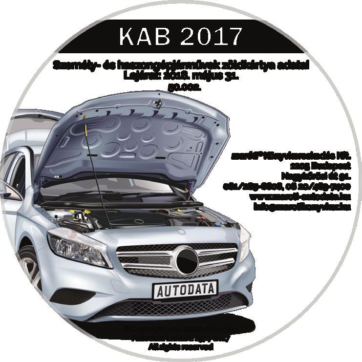 típusok információi is. Elektronikus kiadványunkban bemutatjuk, hogy a KAB CD 2017-es kiadásában mely autómárkák- és típusok frissültek.