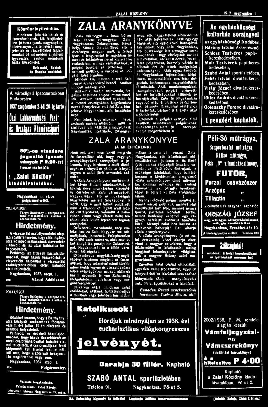Köszönetnyilvánítás.