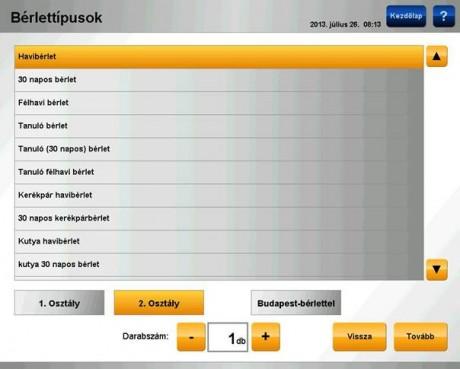 Bérletvásárlás Fizetni csak a vásárlás befejezésekor lehet, addig az automata pénzelfogadó nyílásai zártak, a bankkártyaelfogadás nem üzemel. 1.