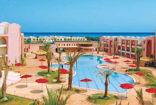 Club Diana Rimel **** nap / éjszaka 133.900 Ft/főtől Djerba Inclusive a központtól (Midoun): 28 km 7 km 500 m Minőségi szállodakomplexum, amely főépületből és több melléképületből áll.