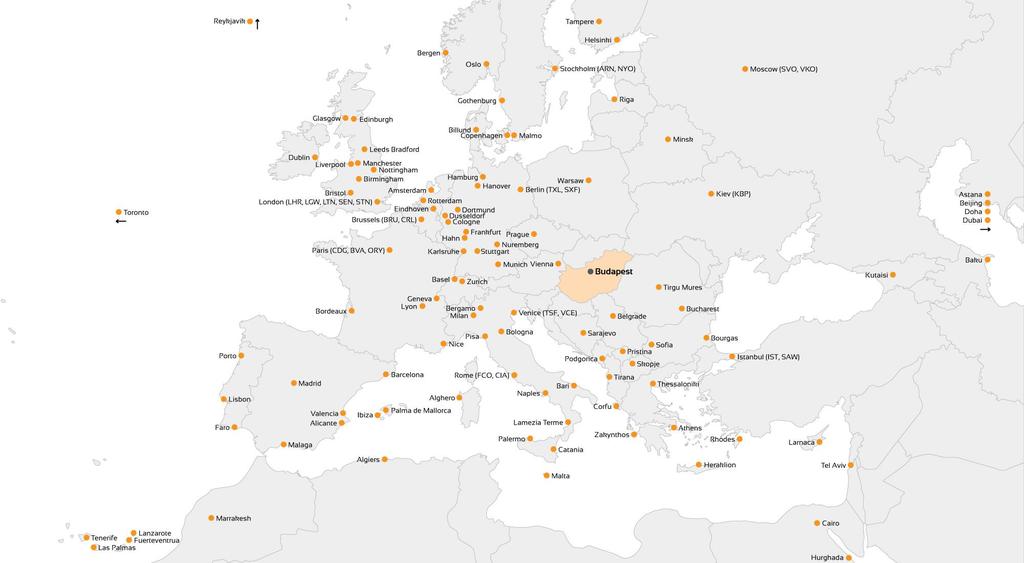 Útvonalhálózat 2017-ben 2017-ben várhatóan 126