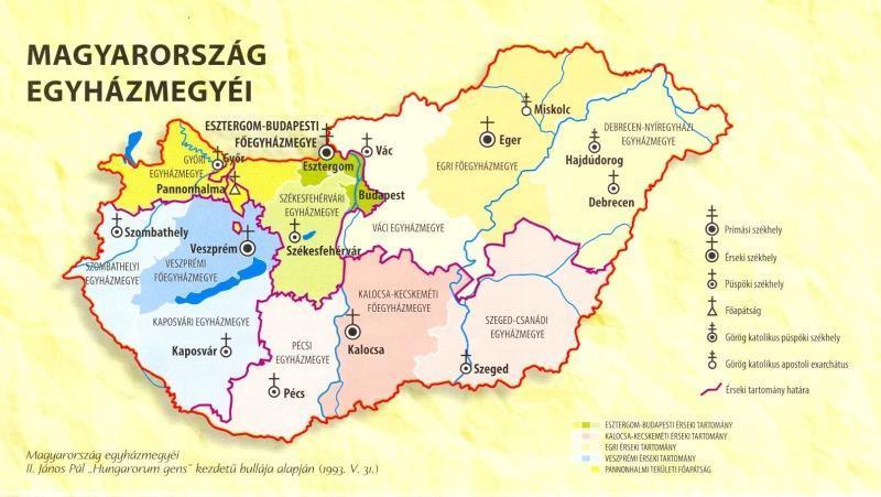 létre. Az új területi beosztás alapján létrejött négy érseki tartomány. 5 Az átalakult egyházmegyei struktúra.