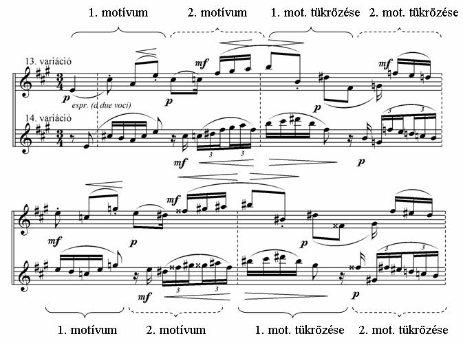 III. SZÖVÉSMÓD 25. kotta. A Passacaglia pár-variációi (13 14.