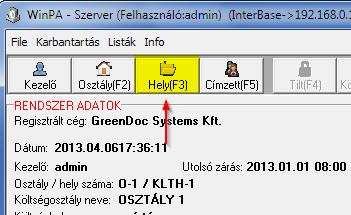 6.3.1 Kiválasztás Rögzítés előtt az aktuális költséghelyet ki kell választani.