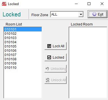 Újra nyitott állapotba az Unlocking és Unlock All gombokkal teheti a szobákat.