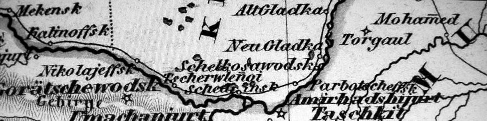 8. A csecsenföldi Majartap egy 1856-os német térképen (J.