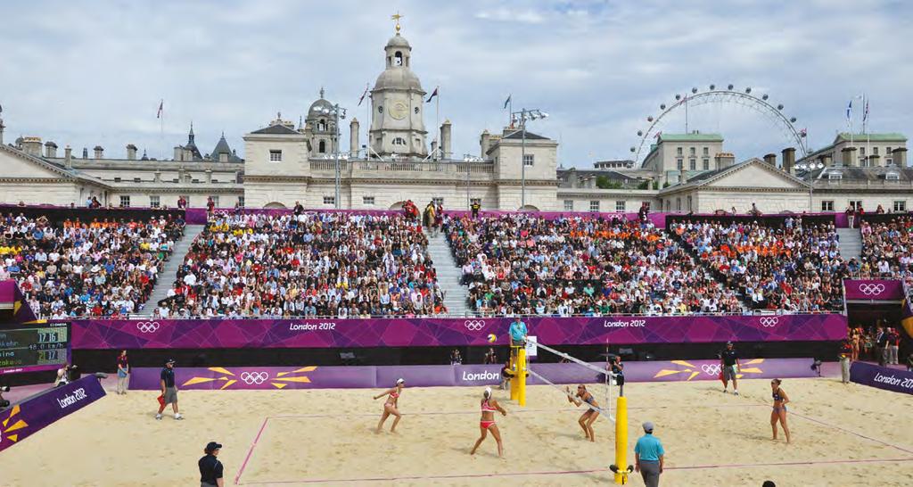 Fenntarthatóság a sportfejlesztésekben 13 Horse Guards Parade a londoni olimpia strandröplabda-versenyeinek helyszíne Fotó: Populous 4.