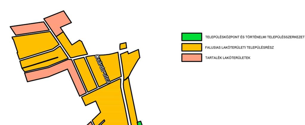 4. ELTÉR KARAKTER! TELEPÜLÉSRÉSZEK A település szerkezet három elkülöníthet településrészre osztható.