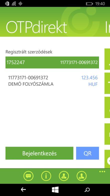 egyenleggel és Android nem beállított gyors egyenleggel, windows phone gyors egyenleggel): - Belépett nyitóképernyő gyorsmenüvel