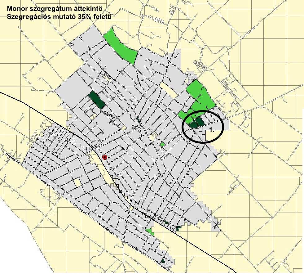 T12. ábra: Monor szegregátumai (szegregációs