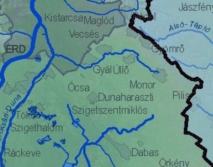 Tk2 ábra: Vízgyűjtő gazdálkodási alegység: Duna-völgyi-főcsatorna vízgyűjtő-gazdálkodási tervezési alegység VGT Forrás: http://www.kvvm.hu/cimg/documents/vgt_alegysegek_tablazata_es_terkepe_2.pdf Tk3.