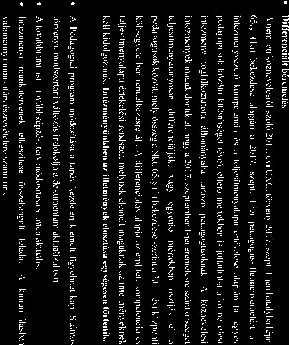 I)ifferenciált hérenielés A nemzeti közne elésről szóló 20 I I. e\ i CX(. tör éfl\ 20 I 7. szept.