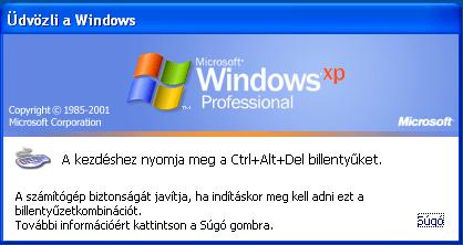 138. ábra: Bejelentkezés (Ctrl+Alt+Del) 139.