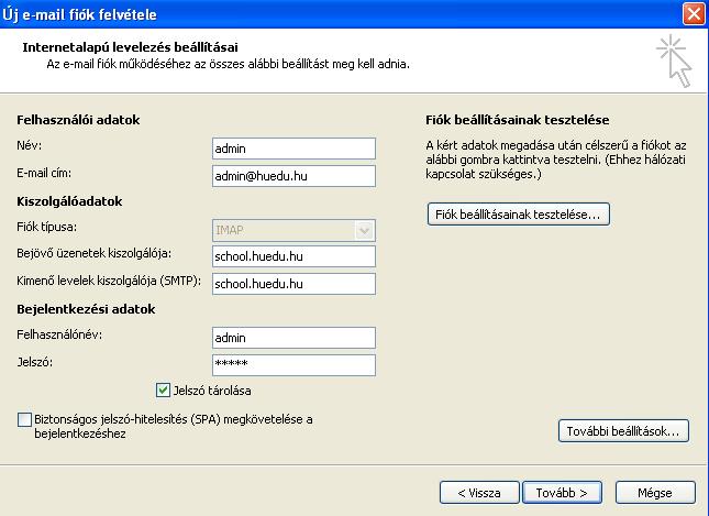 VI.2.1 Fiók beállítások (IMAP) 48.