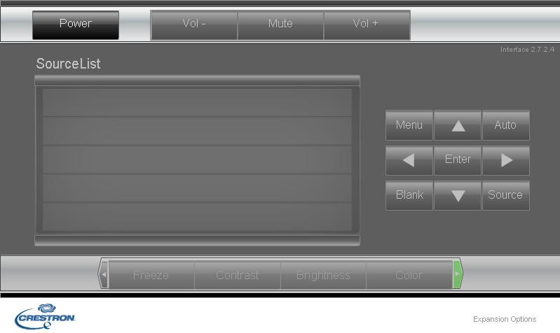 Kezelőszervek Kategória Elem Beviteli hosszúság IP-cím 15 Crestron Control IP ID 3 Port 5 Kivetítő neve 10 Kivetítő