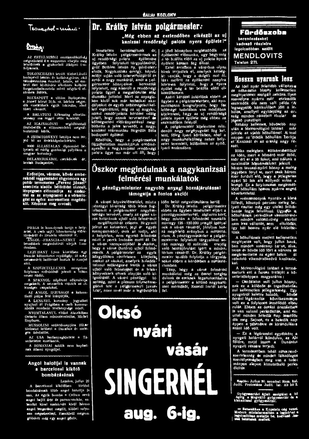 Ttűuo^Voí - u J u i feafesy AZ ÉRTELMISfiGI munkanélküliség megszüntetésért augusztus elsején meg közlődnek a gyakorlati átképző tmfolyamok.