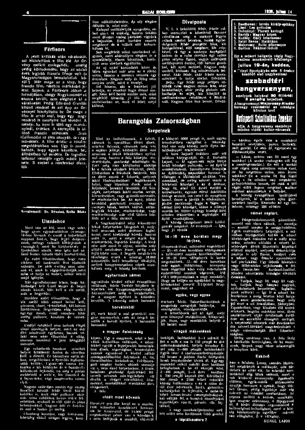 4 BAÜA1 KOOLXm 1938. tultat H Férfisors lovatvezető: Dr.