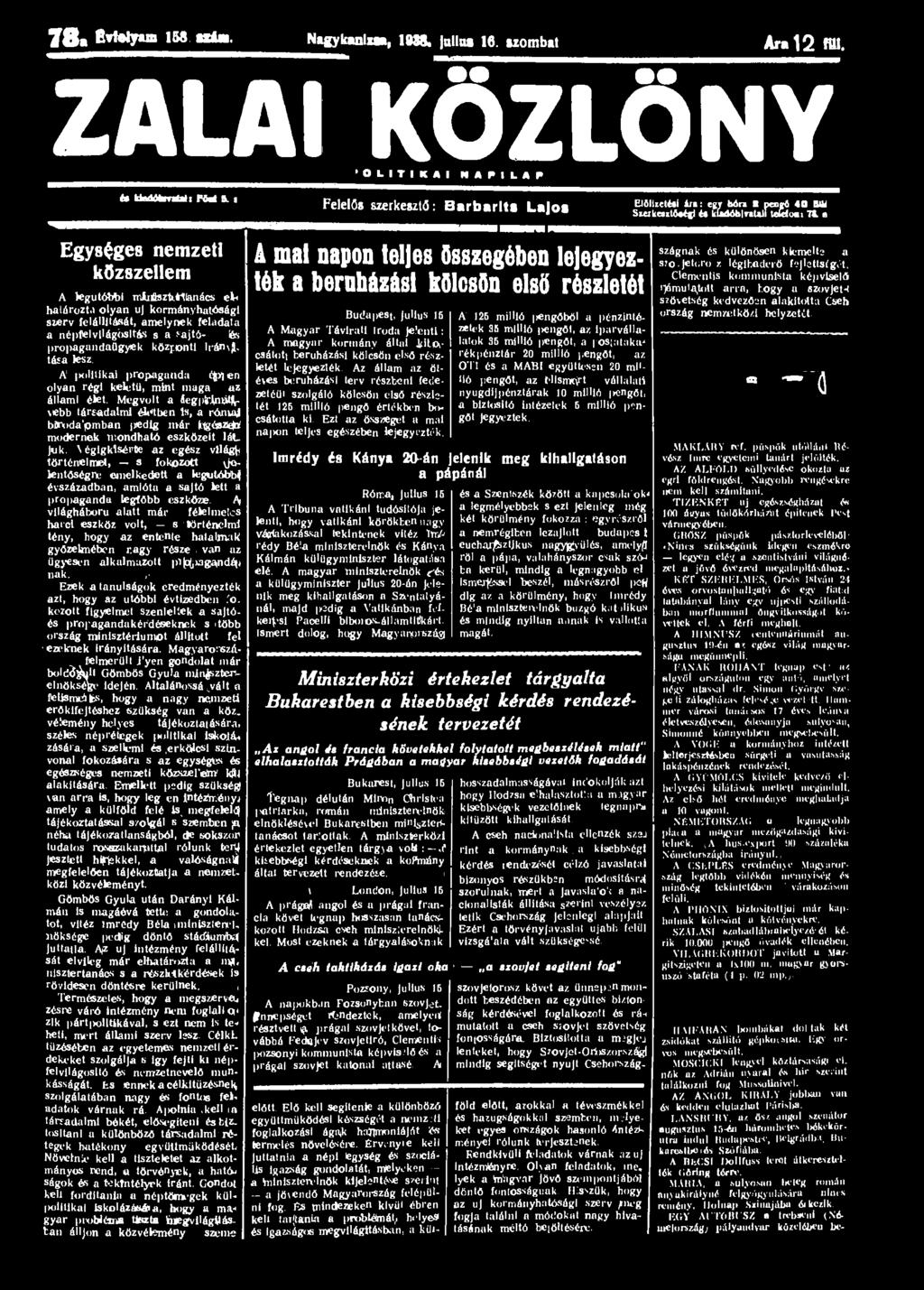 7 8 a Árfolyam 158 tzáa. Nagykanlxsa, 1918. jullus 16. uombat Ara 12 HU.