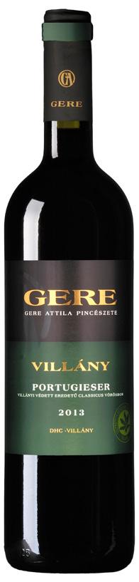 Vörösborok RED WINES VILLÁNYI PORTUGIESER GERE ATTILA 2014 A Villányi-hegység mediterrán jellege formálta bársonyossá ezt a hagyományos technológiával készült fajtát.