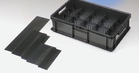 Vario-keretek és egymásba csúsztatható rekeszosztások Köztes rész Magasság 221 mm, betolási mélység 213 mm, falvastagság 10 mm.