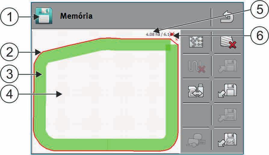 I I TRACK - Leader 9.1 Memória maszk Információk a Memória maszkban A betöltött felvétel neve Nem megmunkált terület Területhatár Bejárt területek Megmunkált területek.