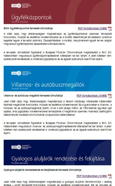 Tervezési útmutatók Számos nagyváros rendelkezik arculati kézikönyvvel, ami rögzíti egyebek mellett a közterületek alakításának módját, formáját és így az akadálymentesítés alapvető elveit is.