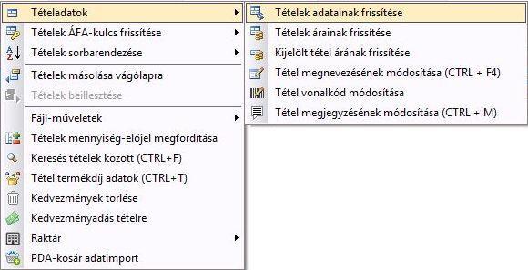 Készpénzes számla esetén van lehetőségünk visszajáró segédablak bekapcsolására.