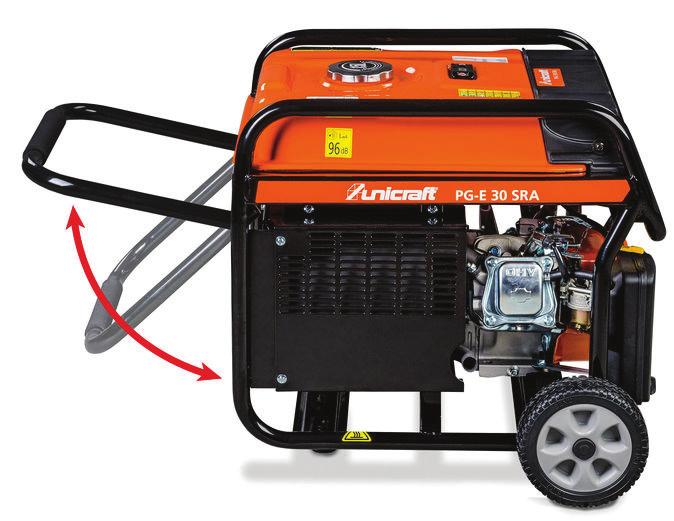 MŰHELYTECHNIKA PG-E 30/40 SRA, PG-E 60 SEA, PG-E 80 TEA Benzinmotoros szinkrongenerátoros aggregátorok igényes felhasználóknak Elektronikus