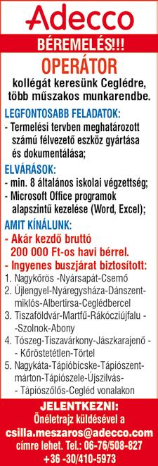 busz: Tápiószentmárton, Cegléd, Ceglédbercel,