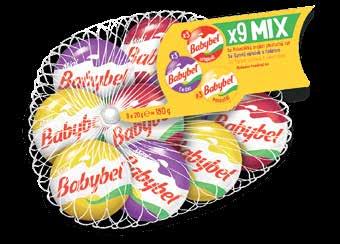 MINI BABYBEL SAJT kétféle, 4x20 g, 4 363 Ft/kg 349 Ft BABYBEL