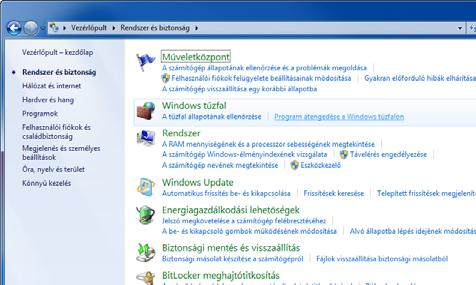 Használat előtti előkészületek A Windows tűzfal konfigurálása (Windows 7) Engedélyezze a fájlok és nyomtatok megosztását, és állítsa be