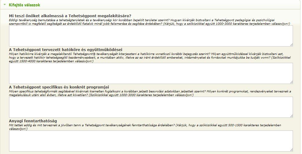 11. kép: Tehetségpont regisztrációhoz szükséges adatok meglétének