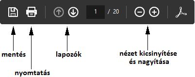 böngésző-ablakban. A dokumentum tartalmán kívül az ablak alján (pl.