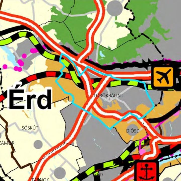I.3. A TERÜLETRENDEZÉSI TERVEKKEL VALÓ ÖSSZEFÜGGÉSEK VIZSGÁLATA Törökbálintot érintő területrendezési tervek: az Országos Területrendezési Terv (OTrT), Budapesti Agglomeráció Területrendezési Terve